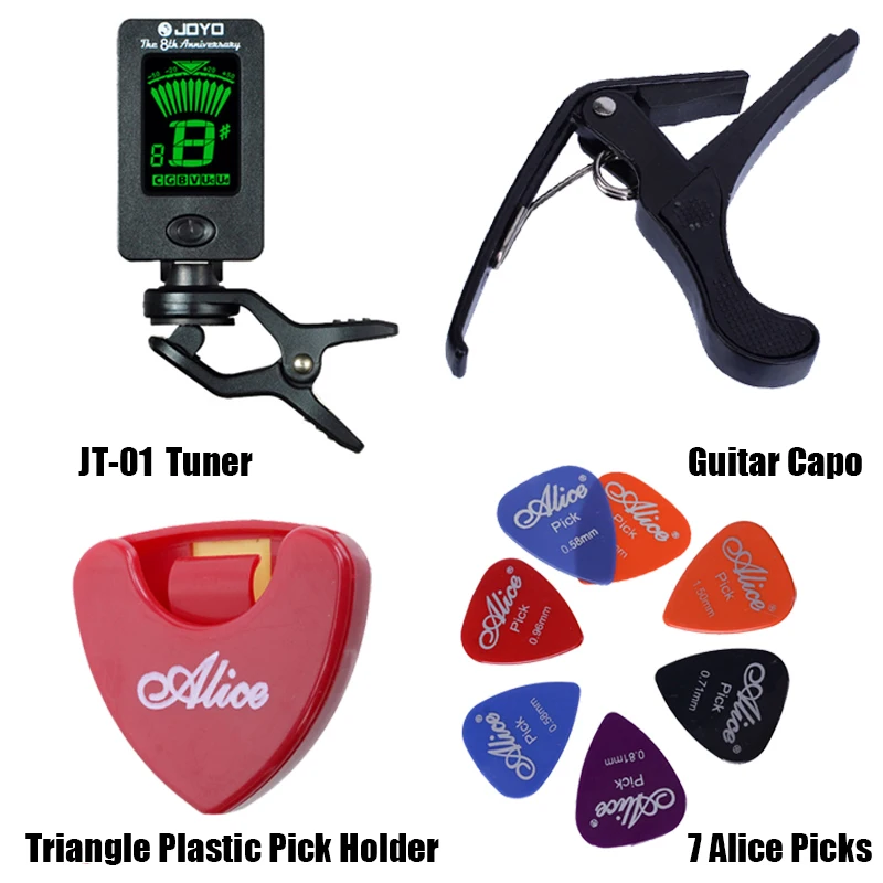

Tool Kit Tuner JT-01 + Capo +Plectrum Holder + 7 ABS Pick Tuning Capotraste Mediator Case Guitarra Parts Accessories