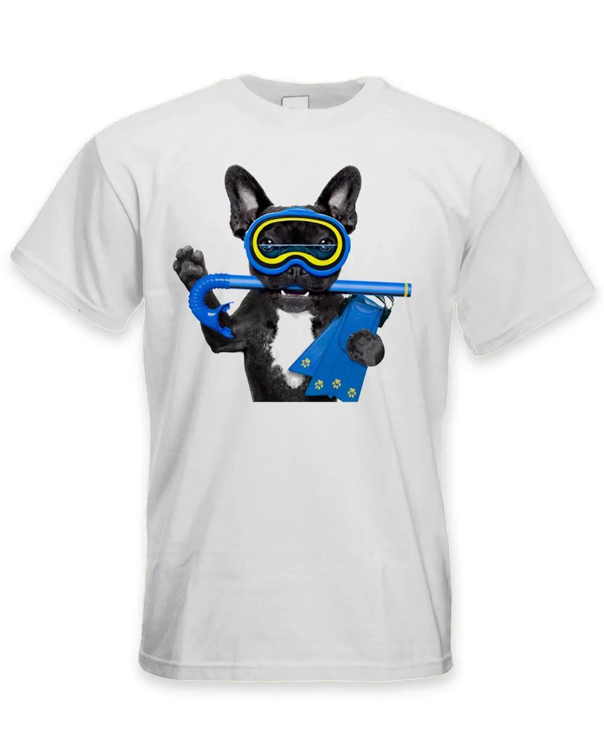 Funny Pet Bull Dog French Bulldog Scuba Diver Men's Tank Vest Top Funny Pet Bull Dog French Bulldog Scuba Diver Men's Tank Vest Top