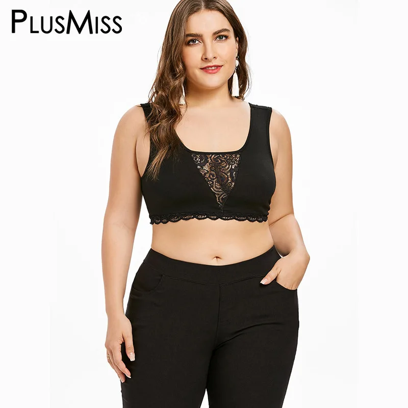 PlusMiss плюс размеры 5XL 4XL черный белый цвет сексуальный бюстгальтер без косточек