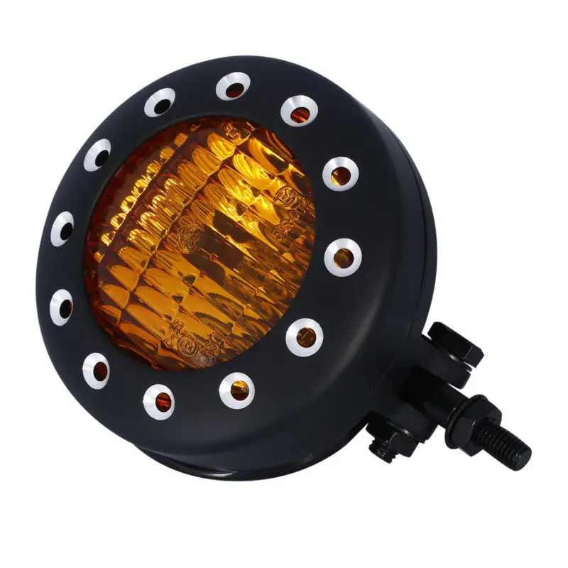 

Motorcycle Motorbike Black Retro Headlight Head Light Lamp For Harley Bobber Cafe racer Chopper Custom
