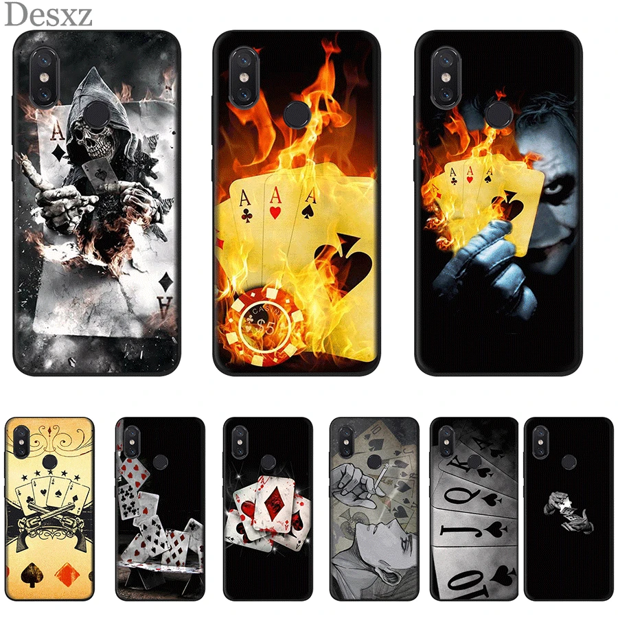 Desxz Cell Phone Case Silicone For Xiaomi Redmi Note 4 X 5 6 7 8 T Pro 5A Prime Cover Poker Game Pair Kings Art Poster Bag Shell | Мобильные