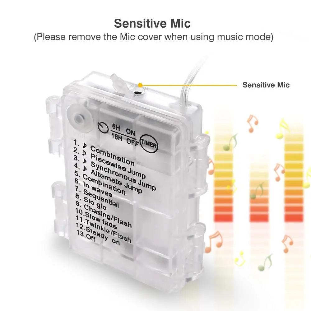 5 м 10 м звуковая активация светодиодный свет музыкальной струны батарея/USB работает медный провод рождество праздник ligths для дома Свадебная вечеринка