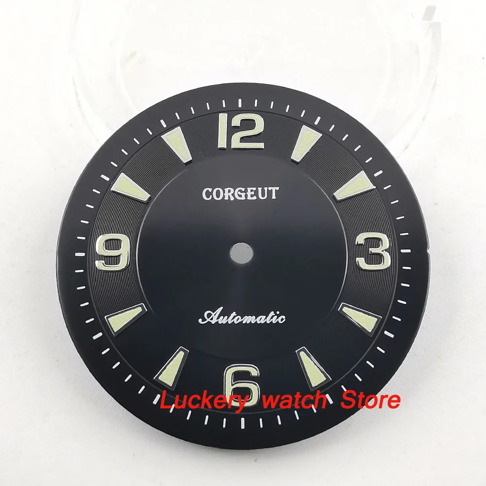 

33.5mm corgeut black dial fit 2836 mingzhu 2813 miyota 82 series movement-BP34