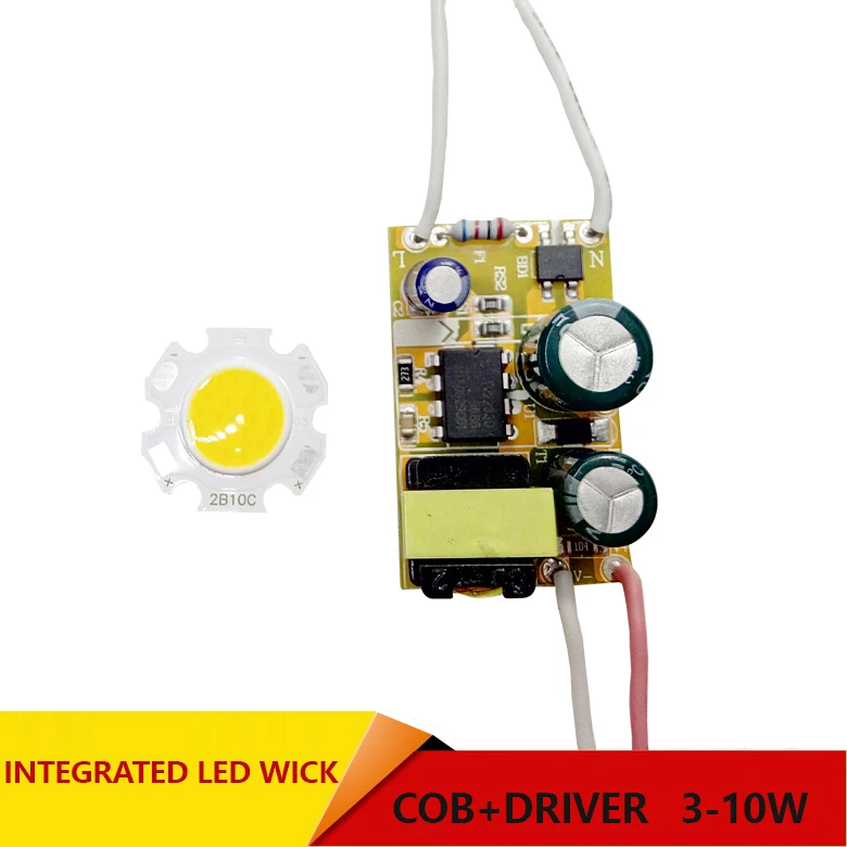 

3W 5W 7W 10W COB LED +driver power supply built-in constant current Lighting 85-265V Output 300mA Transformer DIY high brightnes