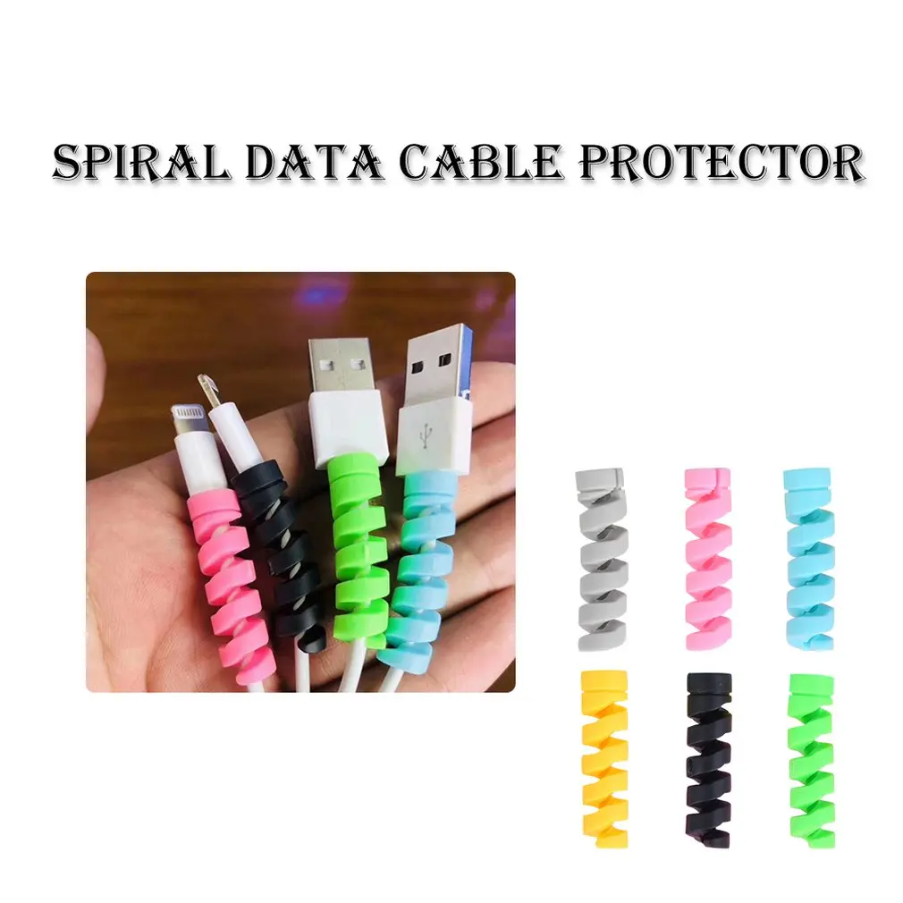 

USB Data Cable Spiral Protective Sleeve Cord Wrap Winder Silica Gel Twist Spiral Sleeve DIY Spring Wire Spiral Winder