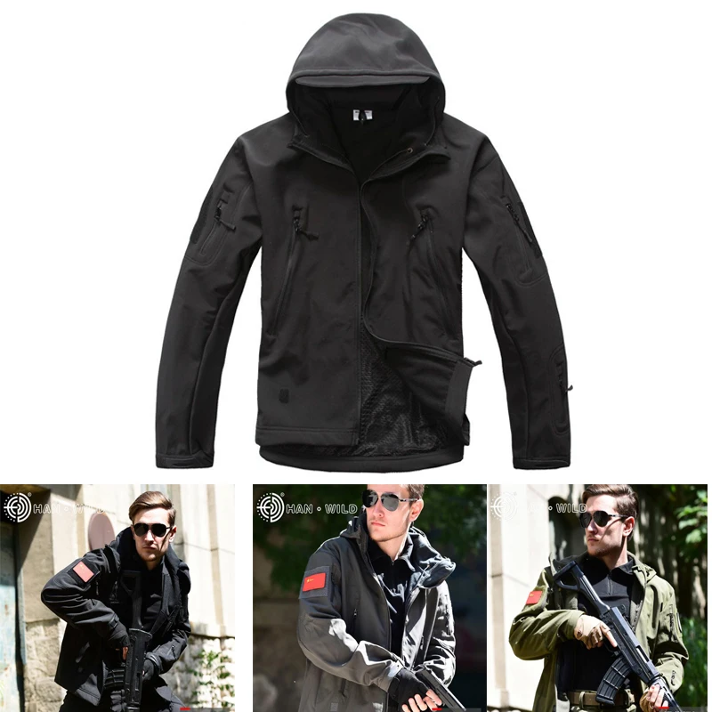 

Tactical Men's Clothing Softshell Camouflage Jacket Men Army Waterproof Clothes Windbreaker Fleece Coat Military Jacket