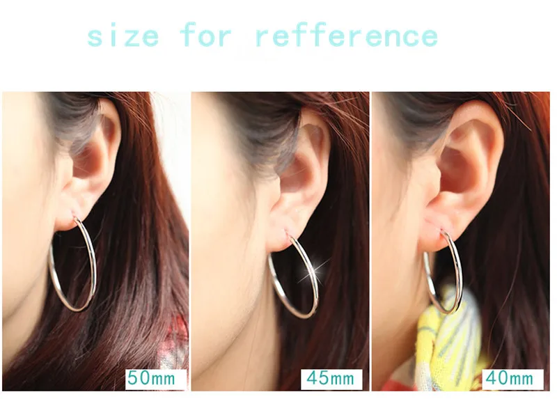 Real Silver 925 Sterling Hoop Earrings Out Diameter 4cm Silver 925 Sterling Hoop Earrings Out Diameter 4cm 40mm For Women S In From Jewelry Accessories On Aliexpress Alibaba