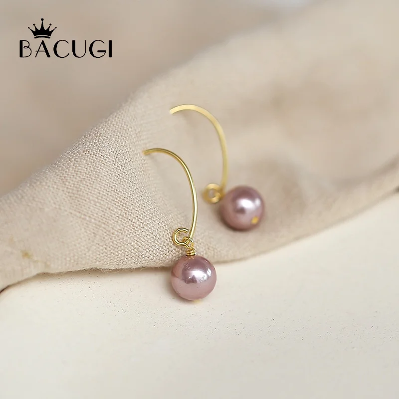 

New 14KGF Natural Freshwater Irregular Pearl Stud Earrings for Women Girl Student Gift
