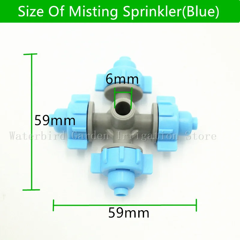 10 шт. синий крест распылитель теплицы распылитель сопла автоматический оросительный спринклер орошения оборудование для полива