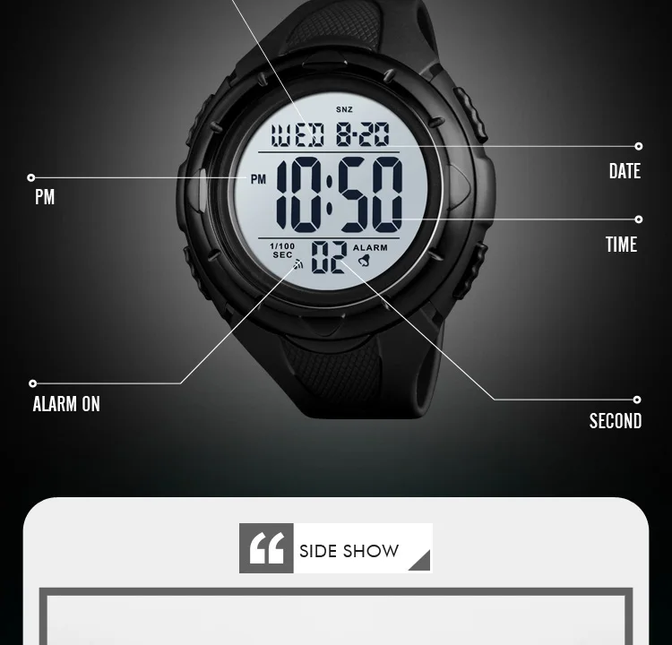 SKMEI спортивные цифровые часы мужские брендовые уличные простые водонепроницаемые часы 5 бар световой дисплей Будильник мужские часы Montre Homme
