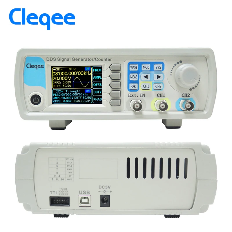 Online CleqeeJDS6600 60M 60MHZ Signal Generator Digital Control Dual channel DDS Function Signal Generator frequency meter Arbitrary