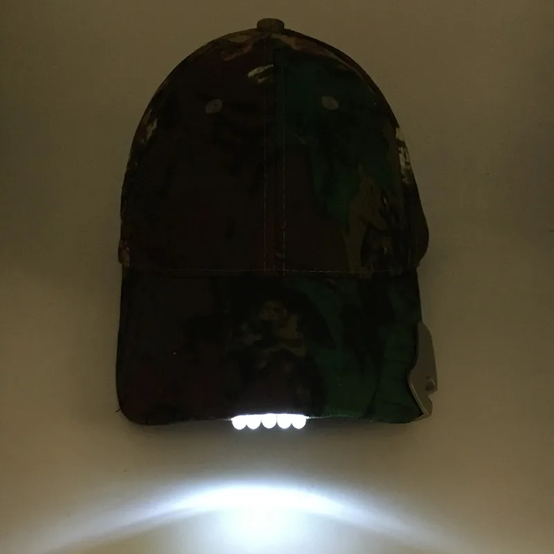 

5 LED Camo Cap Hat With Light For Fishing Hunting Outdoor Include Batteries (Epacket)