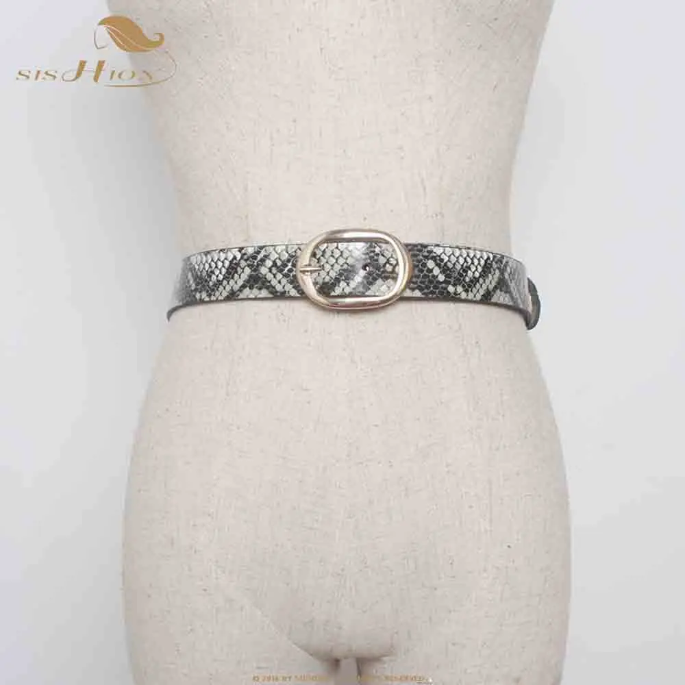 Snake-Grey SISHION женский ремень VB0049 кожаный Леопардовый и змеиный принт роскошный поясной ремень для женщин Дамская змеиная ремни - Цвет: Snake-Grey