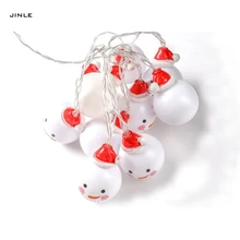 LED 2 м 20 головы снеговика улыбка Для лица Диаметр 5 см Новогодние товары украшения сухой Батарея коробка строки для отдыха и вечеринок украсить Лампы