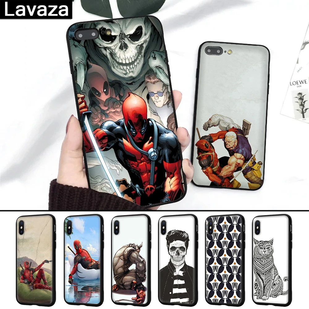 

Lavaza 73FF Deadpool Cat Silicone Case for iPhone 5 5S 6 6S 7 8 Plus X XR XS Max