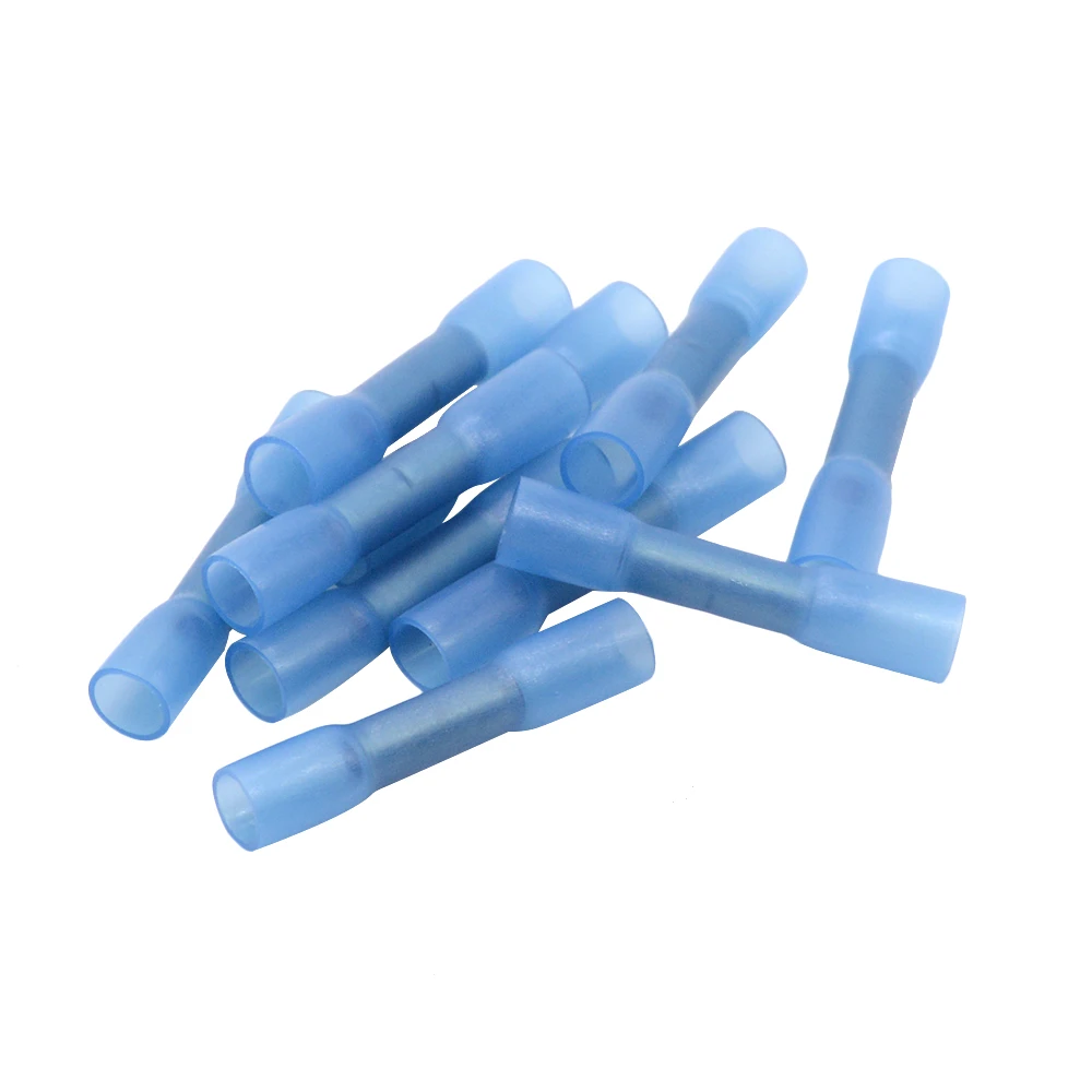 

50PCS BHT2 Heat Shrinkable Butt Waterproof Connector Splice Butt Heat Shrink Tube Joint and Connectors,16-14AWG 1.5-2.5mm