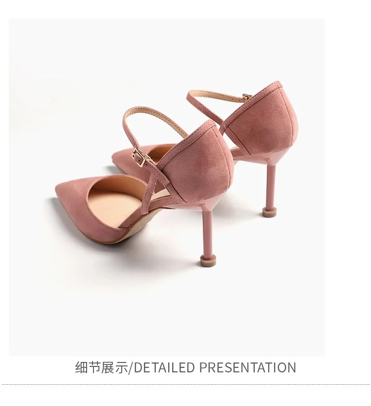 Летние женские босоножки; обувь с открытым носком; модная весенняя женская офисная обувь на тонком каблуке 5 см с пряжкой
