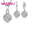 Último conjunto de joyas brillantes Plata de Ley 925 cristal austriaco Bola de discoteca pavé palanca trasera pendiente COLLAR COLGANTE Mujer ► Foto 1/6