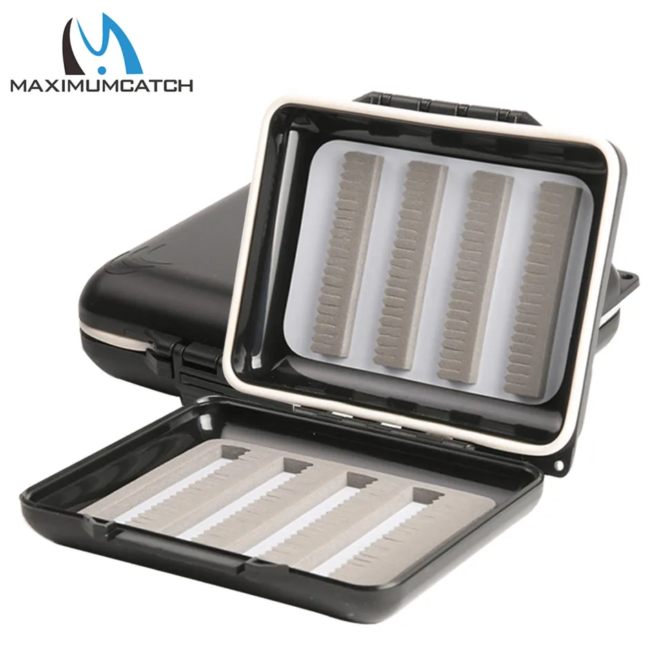 

Maximumcatch MH Small Waterproof Plastic Fly Fishing Box Slit Foam Inside Pocket Fly Box