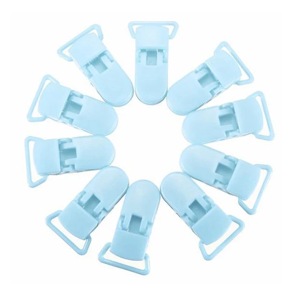 10 шт Детские Т-образные пластиковые соски зажимы пустышка стильный значок держатель - Цвет: Light Blue