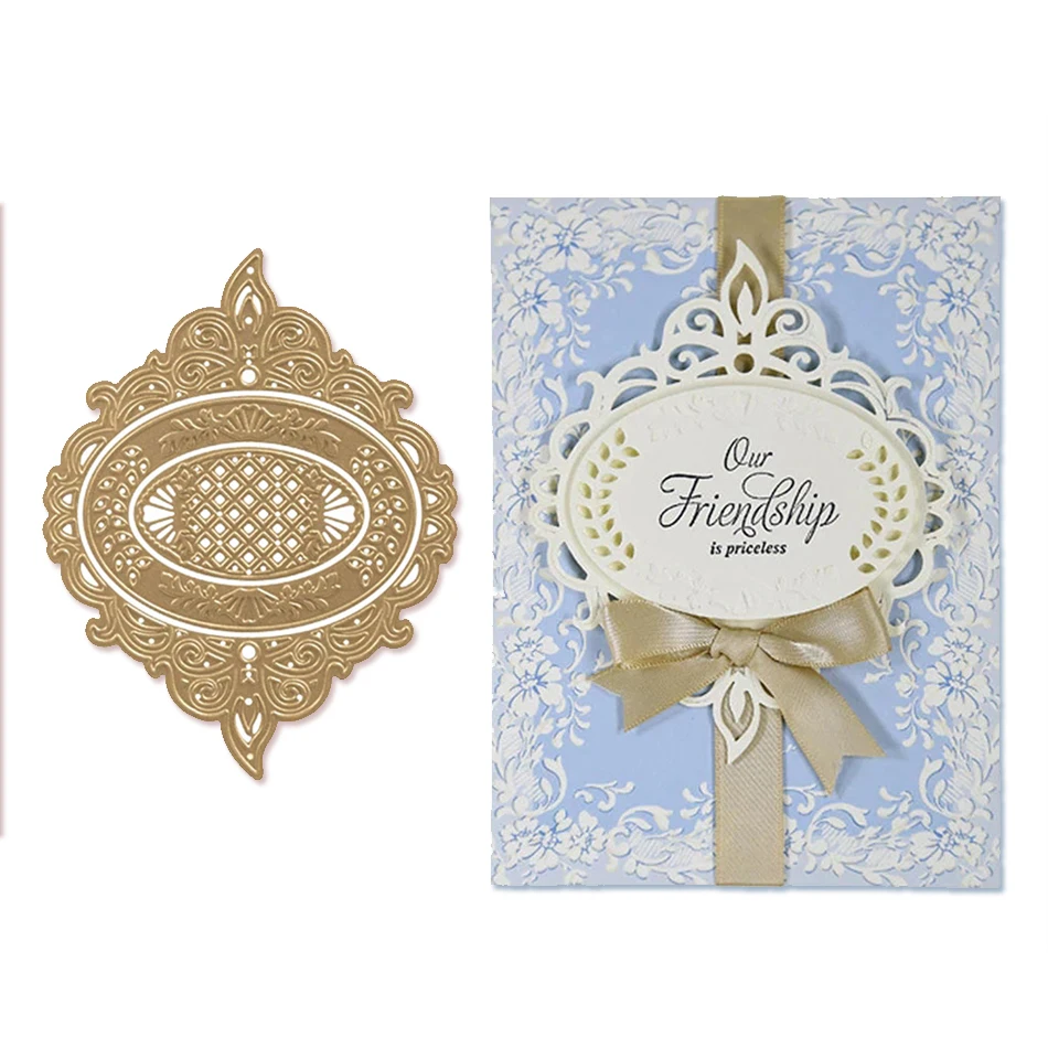 

Julyarts Frame Tag Metal Cutting Dies Scrapbooking Die Cuts Card Making Embossing New Oval Craft Die Three Photo Element Dies
