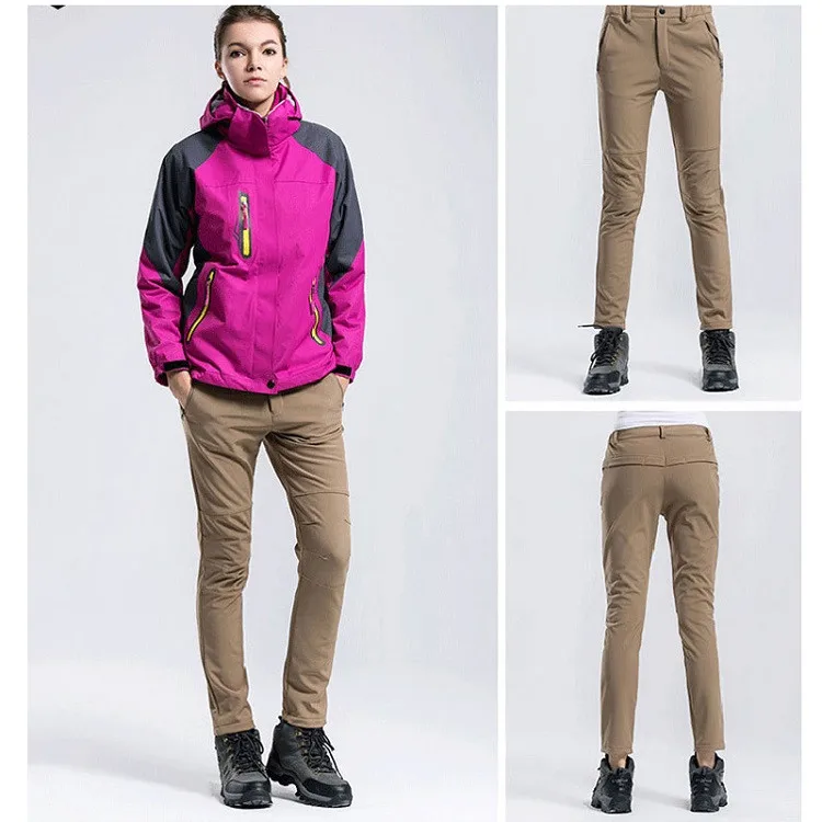 Горные женские Зимние флисовые Походные штаны для спорта на открытом воздухе, термальная брендовая одежда для кемпинга, походов, лыжного спорта, женские брюки MB021