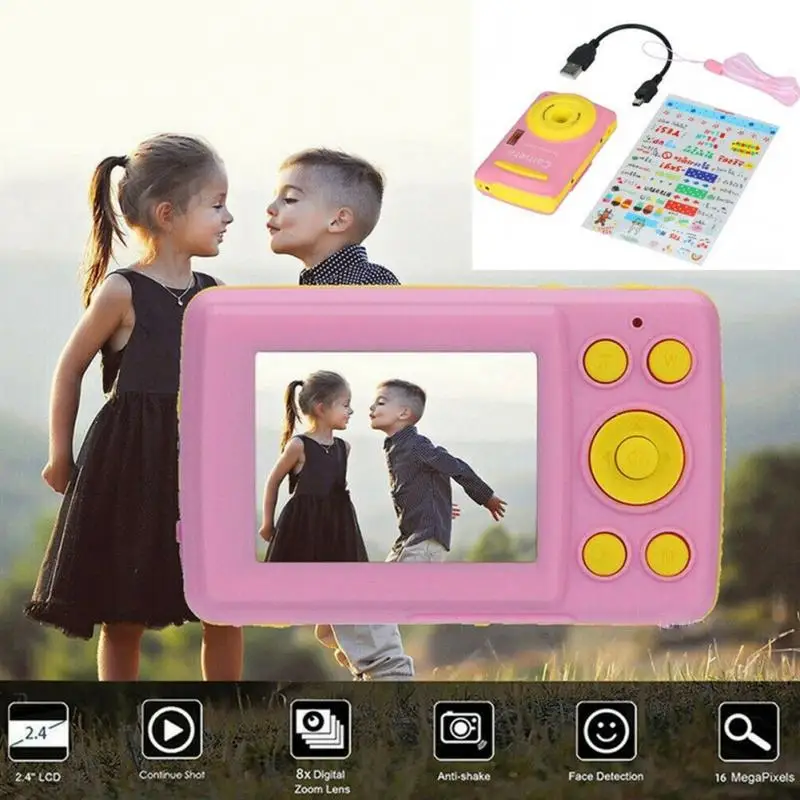 Anti-fall 2.4 Inch Screen Digital Camera Anti-shake Gifts Kids Children Mini Photo Cute HD Face Detection Durable Waterproof Anti-fall 2.4 Inch Screen Digital Camera Anti-shake Gifts Kids Children Mini Photo Cute HD Face Detection Durable Waterproof
