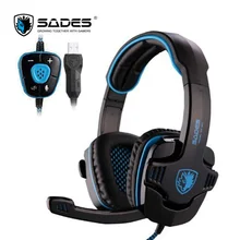 Sades Wolfang игровая usb-гарнитура 7,1 объемный звук бас игра наушники для компьютера ноутбука ПК