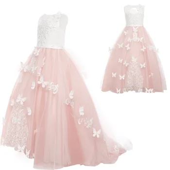 

Vintage Princess Dress Sleeveless Backless Ball Gown Girls Dress for Photo Shoot Wedding Birthday Party Kids Dresses for Girls