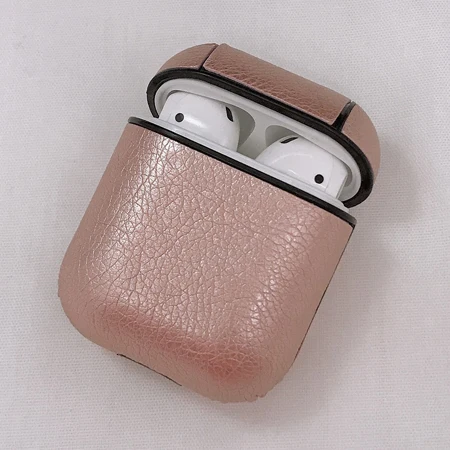 Упаковочные органайзеры коробка Bluetooth беспроводные наушники кожаный чехол для AirPods защитный чехол брендовая сумка для Apple Air pods - Цвет: glod