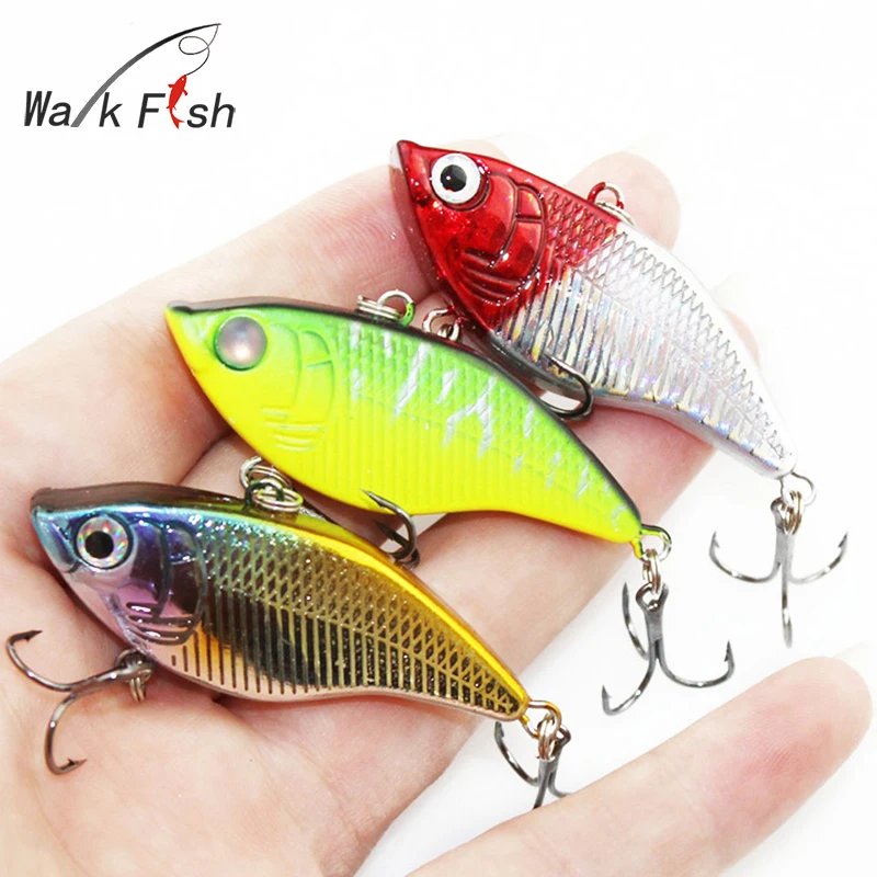 

WALK FISH 1Pcs Winter Fishing Lures 5cm 14.5g Hard Bait Sinking VIB with Lead Inside Lead Fish Fishing Tackle Wobbler Lure