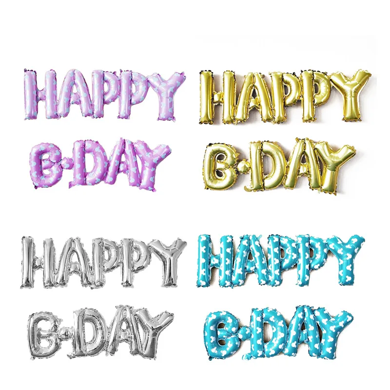 

Large 57inch Happy Bday Balloon,Aluminum Foil Banner Balloons for Birthday Party Decorations 4 Colors