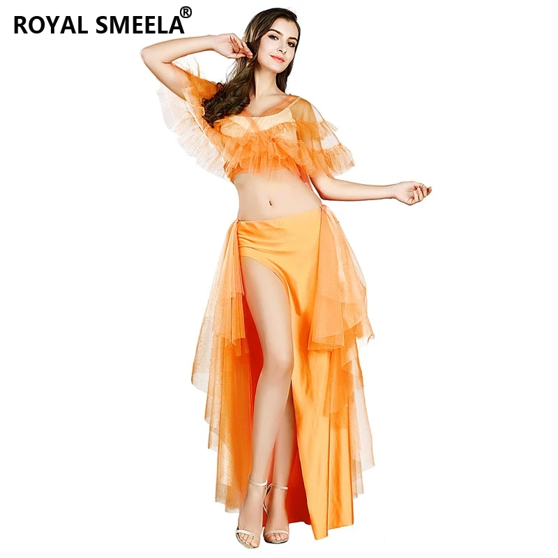 Модный комплект для танца живота светильник сетчатый костюм танцевальный топ