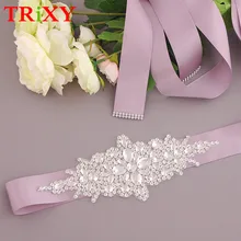 TRiXY S121 Стразы, свадебные аксессуары, атласный пояс для свадебного платья, пояс для свадебного платья, пояс для свадебного платья