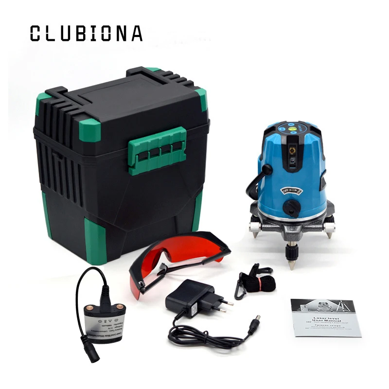 

LITHIUM BATTERY GIFT high quality laser module 5 lines 6 points self-leveling tilt functional 360 degrees rotary line laser