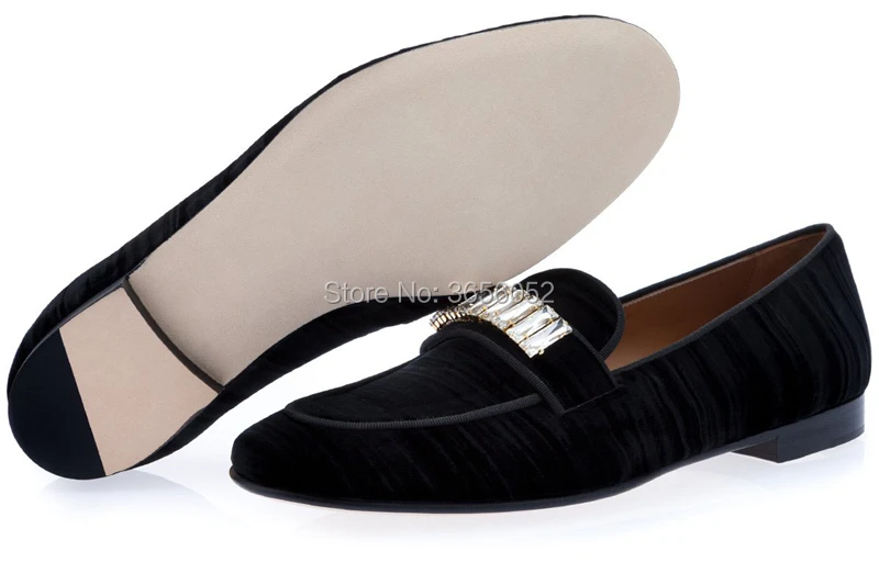 Qianruiti zapatillas hombre/ г. Дышащая обувь для курения повседневная обувь с круглым носком без застежки бархатные черные Лоферы со стразами
