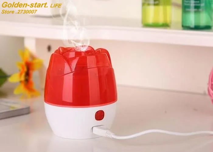 

Portable Mini Rose Shaped Air Humidifier Purifier For Home Office Decorations