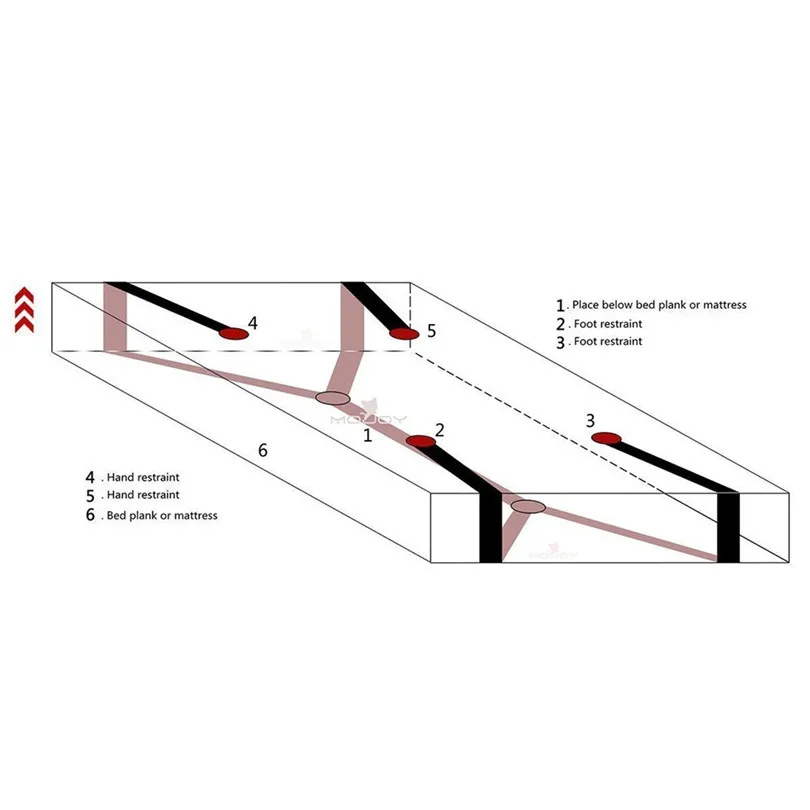 Sex SM products Bondage Gear Straps Mall-Under Bed Bondage Restraint System with Hand Cuffs Ankle Cuff Bondage Collection (2)