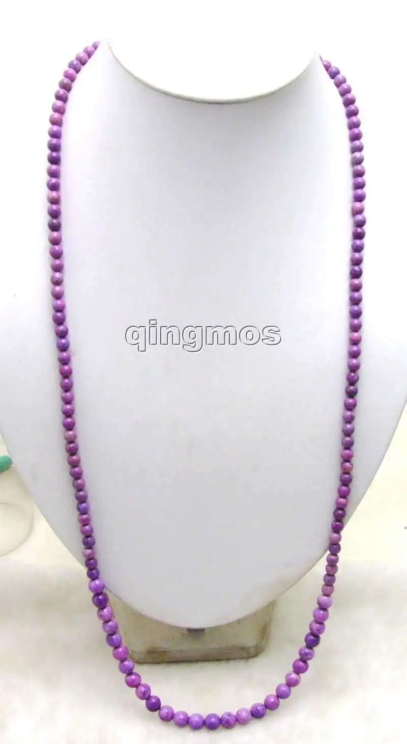 

SALE Long 33" Pruple natural Sugilite 6-8mm Round graduate Necklace -nec5803 Wholesale/retail Free shipping