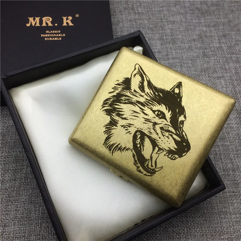 Винтажный стильный латунный чехол M R.K HW101 для сигарет Мужской портативный