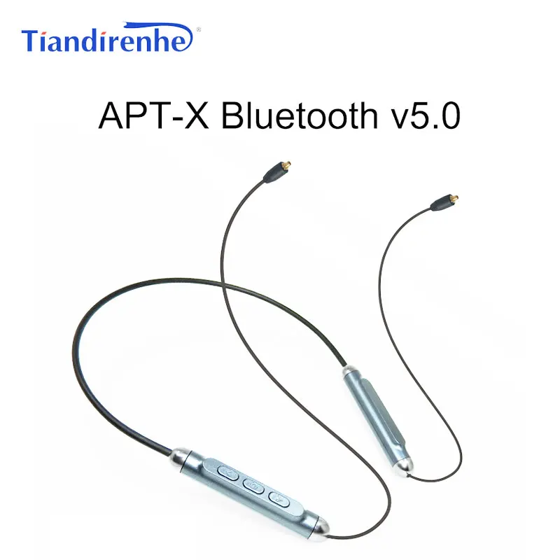 

MMCX Apt-X Bluetooth v5.0 Adapter Cable for Shure SE215 SE535 SE846 UE900 Earphone Replacement Aptx Cables for iPhone Android