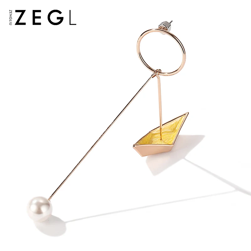 ZEGL wish бумажная лодка серьги круглые серьги Лодка Серьги Клипсы Серьги