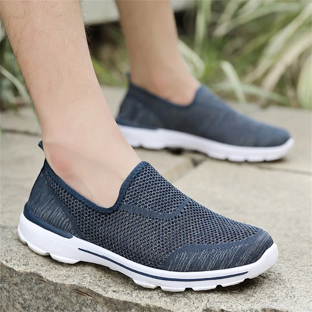 Мужские кроссовки для бега, спортивная обувь, летние мужские легкие дышащие кроссовки без шнуровки, повседневная обувь# g4