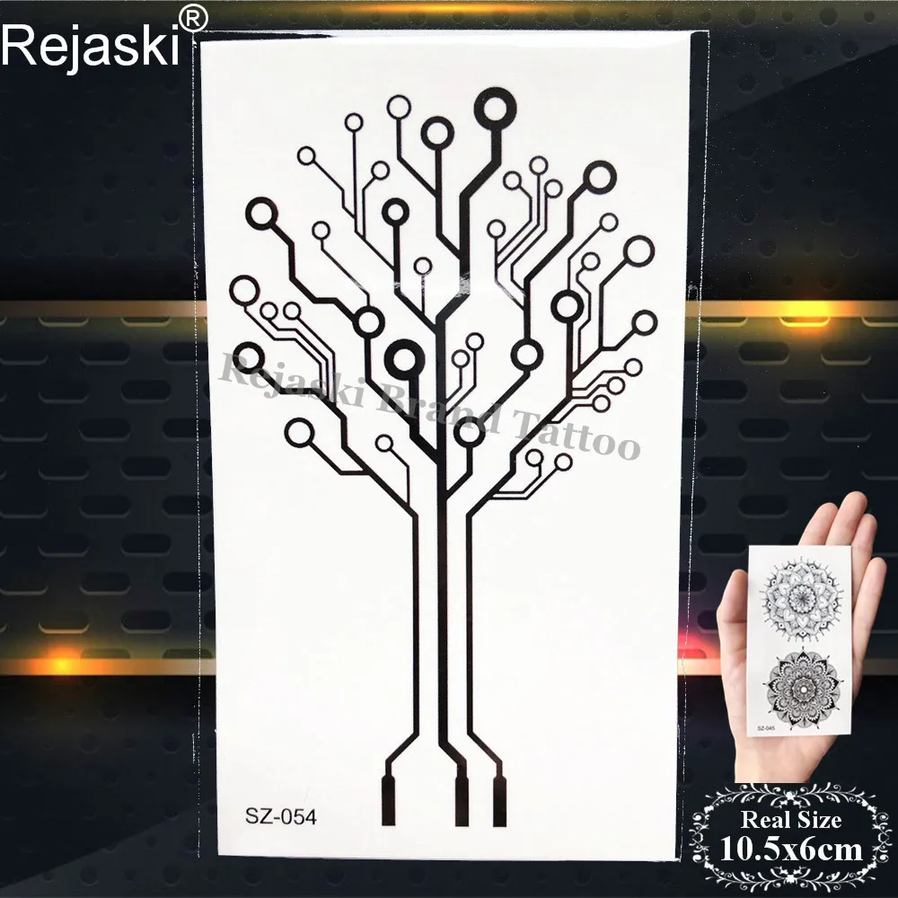Rejaski тело руки и ноги модные татуировки наклейки для женщин Луна Дерево планеты