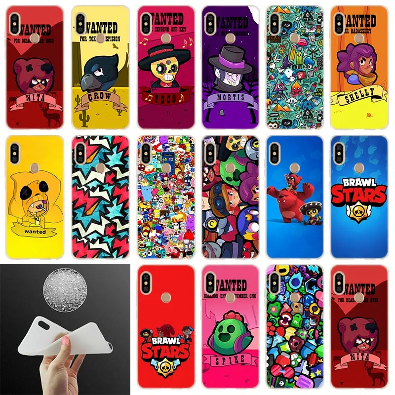 Jivoi Gallery Phone Case Brawl Stars For Xiaomi Redmi Note 7 6 5 4x Redmi 7 6pro 6a S2 5a 4a 4x 5plus Y3 Soft Cover Coque - coque iphone 7 brawl stars