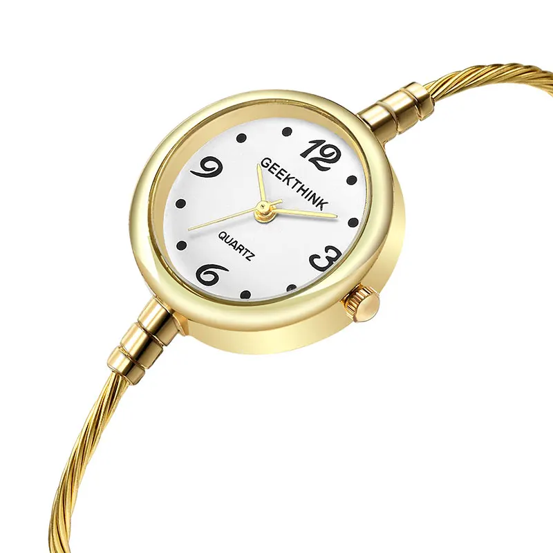 GEEKTHINK женские кварцевые часы-браслет, женские брендовые кварцевые наручные часы, женские модные повседневные часы со стальным ремешком, Relogio Masculino - Цвет: G