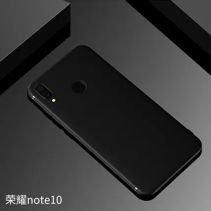 Черный Анти-палец матовый Силиконовый чехол для huawei Honor Примечание 10 ультра-тонкий Назад Shell для huawei Honor note10 Мягкий ТПУ кожного покрова - Цвет: Черный