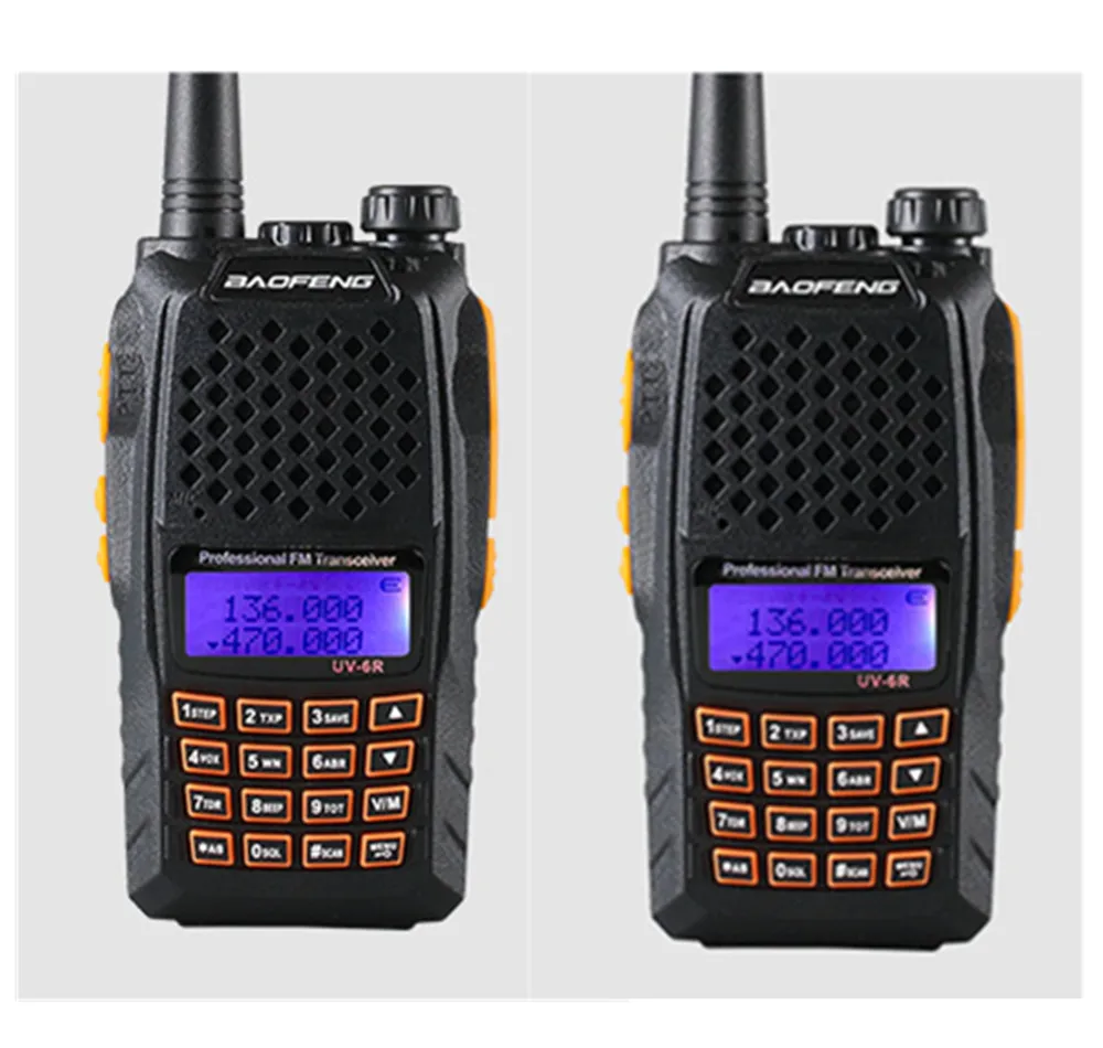 2pcs Baofeng UV 6R Walkie Talkie Two Way Radio Dual Band Vhf Uhf For CB