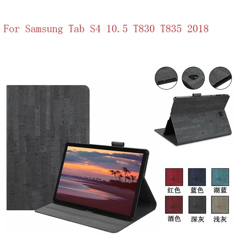 

New Fashion Design Luxury Grand Book Cover case for Samsung Tab S4 10.5 T830 T835 Tablet Stand Leather Cases +film