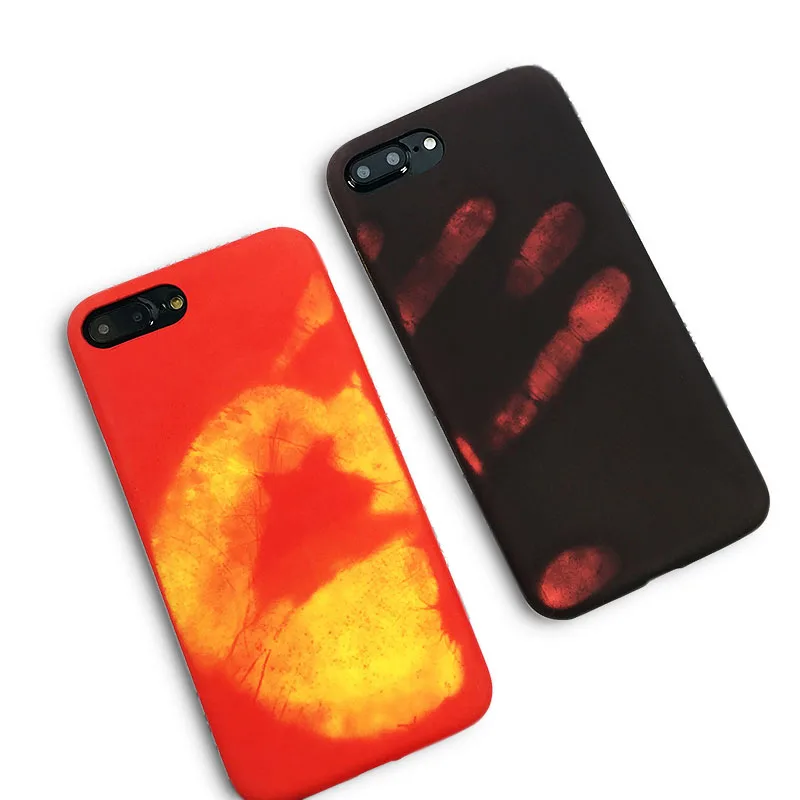 

New Hand Thermal Sensor Case For iphone 7 6 6S Plus Fundas Funny Physical thermal discoloration Phone Cases Soft Silicone Cover